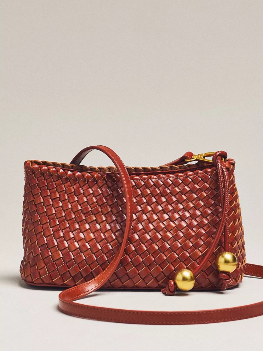 Anthropologie Woven Mini Sling Crossbody Bag